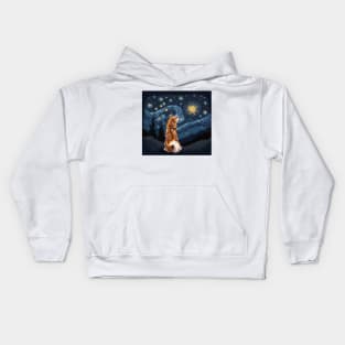 Cheems and the starry night Kids Hoodie